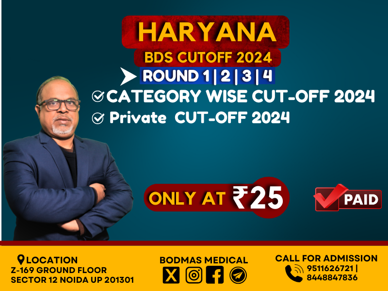 Haryana BDS Private Cutoff 2024