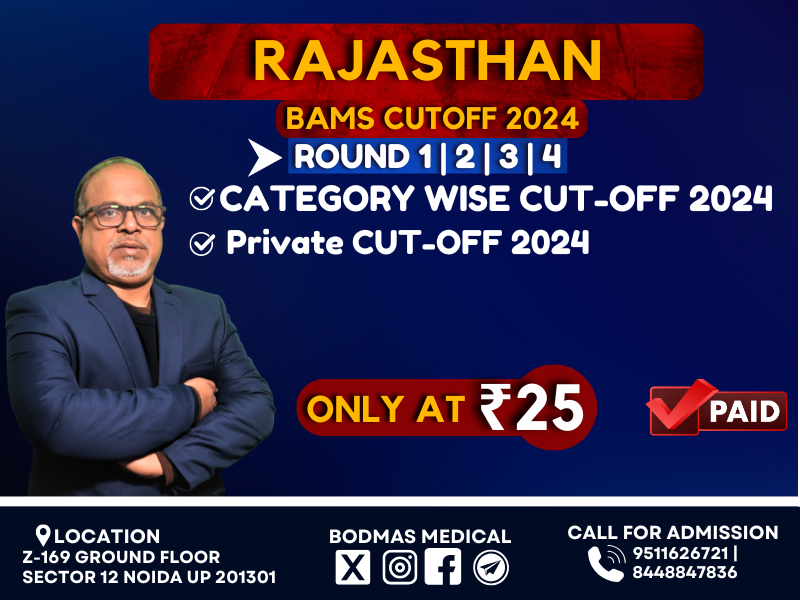 Rajasthan BAMS Private Cutoff 2024