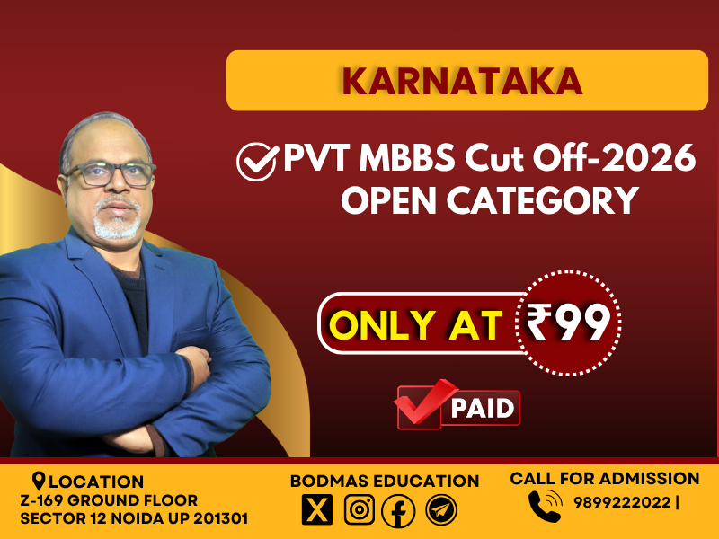 Karnataka PVT MBBS Round -1 Cut-off 2026