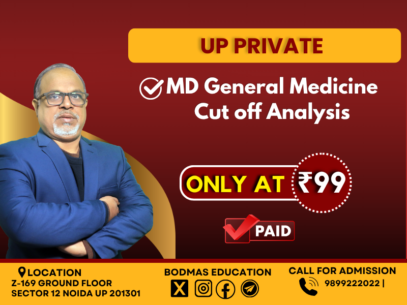 UP MD General Medicine Cutoff Analysis 2025