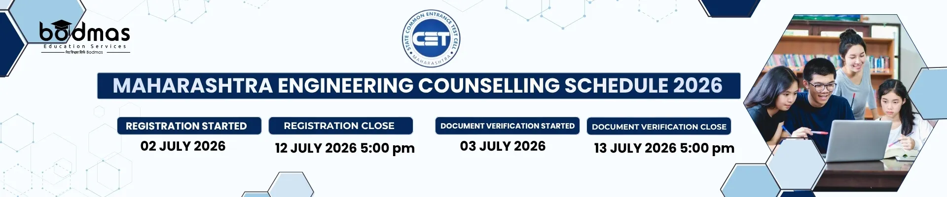Maharashtra Engineering Counselling 2026: CAP Schedule & Dates