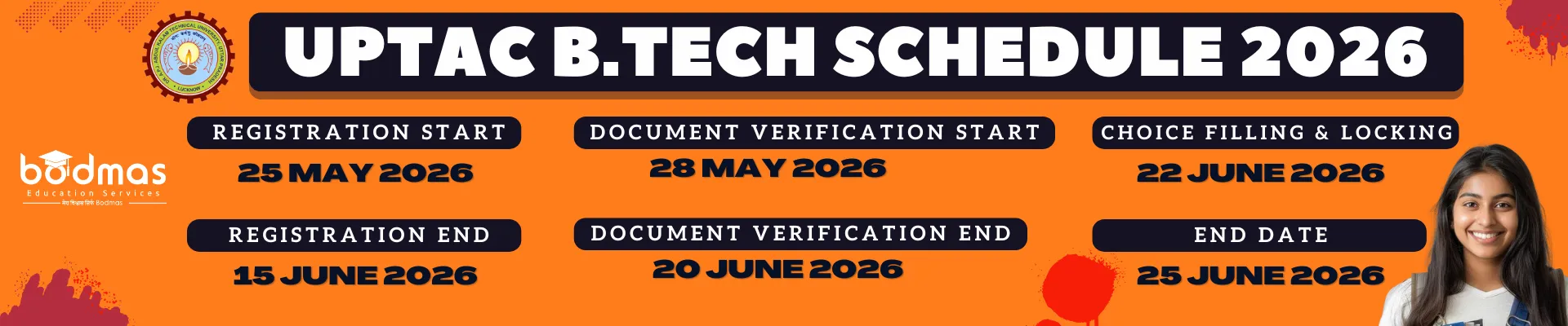 UPTAC B.Tech Schedule