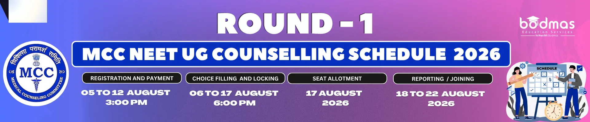 MCC NEET UG Counselling 2026 Schedule Released
