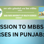 NOTICE FOR ADMISSION TO MBBS / BDS COURSES IN PUNJAB: 2023