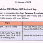 JEE Main 2025 Exam Schedule Out, Do Check it Now